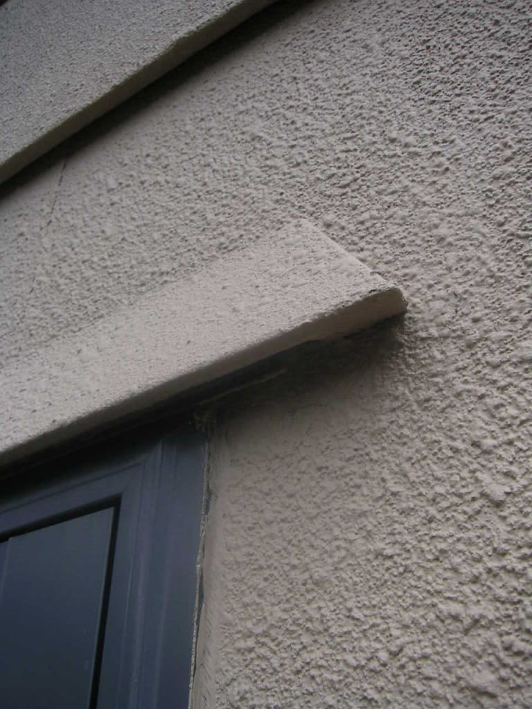 Window Eyebrows defect rain away from the top of the window